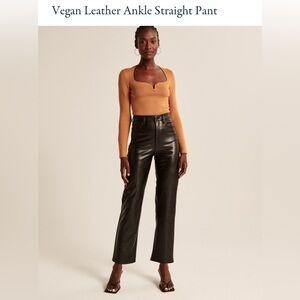 A&F Vegan Leather Ankle Straight Pant (New w. tags), Size 25, Extra Short Length